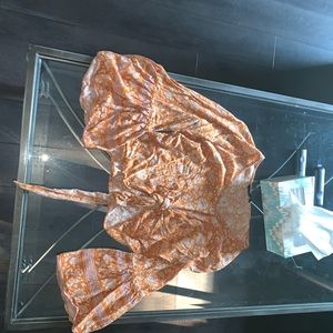 American Eagle AEO Long sleeve flare tie crop top